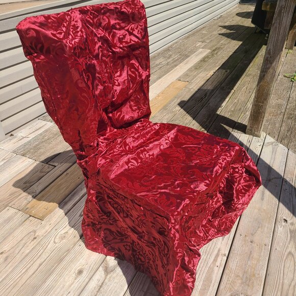 Burgundy Dining Chair Slipcovers, set of 4 - Picture 3 of 5